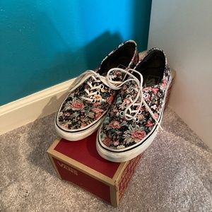 Floral Vans Authentic Size 7.5 Women's